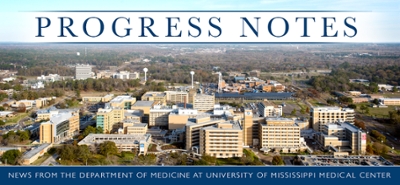 progress notes graphic with aerial shot of UMMC